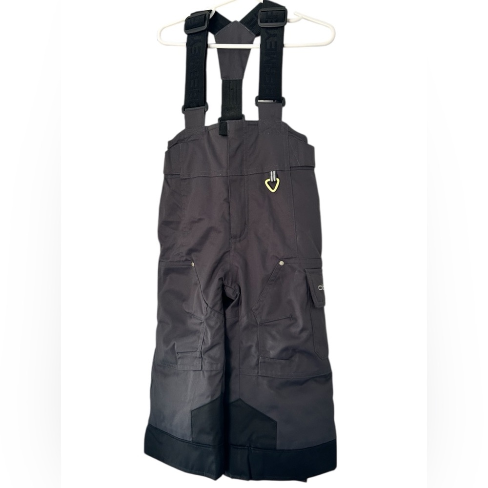 Obermeyer Toddler Gray Snow‎ Bib With Yellow Accents